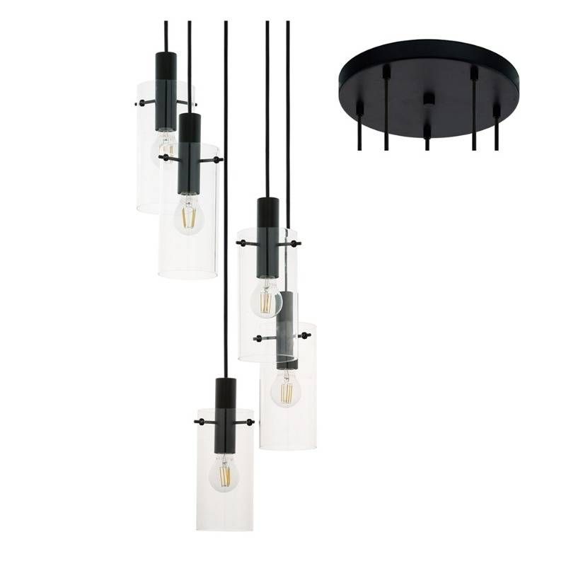 Pendant L Staggered Black Clear Glass Indoor Lighting Pendants Shop Online Selective