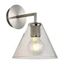 Klight Cone Glass Wall Light Wb 7100 Satin Silver Single E27 Fitting