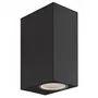 Spazio Outdoor Up Down Wall Light Black Square Polycarbonate 2x Gu10 Ip54