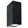 Klight Coastal Outdoor Square Up Down Wall Light Ot 9425 Pvc Black 2x Gu10 Ip54 Polycarbonate
