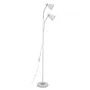 Metal Polished Chrome Floor Lamp With Adjustable Gooseneck Arms Pe