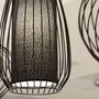 Tokyo 3 Pendant 1l Black Wire Frame With Fabric Inner 5