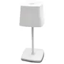 Table Or Desk Square Shade Lamp Rechargeable Smart Touch Wireless White