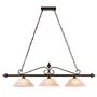 Ada Corona Rust Linear Island Chandelier 3 Light Marbled Glass 1250mm Kitchen Pendant