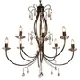 Ada Black Copper Gold Wire Chandelier 8 Light Crystal Teardrop Candelabra 900mm With 350cm Chain