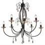 Ada Matt Black Chandelier 8 Light Crystal Teardrop Candelabra 900mm With 350cm Chain
