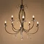 Ada Wire Chandelier 8 Light Crystal Teardrop Candelabra 900mm With 350cm Chain