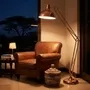 Eurolux Standing Lamp Copper Steel Floor Lamp With Copper Finish And Inline Foot Switch