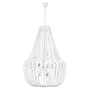 Brightstar White Beaded Chandelier 8 Light Empire Wood Bead 640mm Statement Pendant